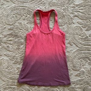 Lululemon pink fade to purple racer back athletic tank size 4